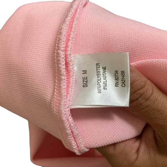 BCBGMAXAZRIA BUBBLE GUM PINK ASSYMETRICAL BODYCON DRESS, MEDIUM - Picture 6 of 6